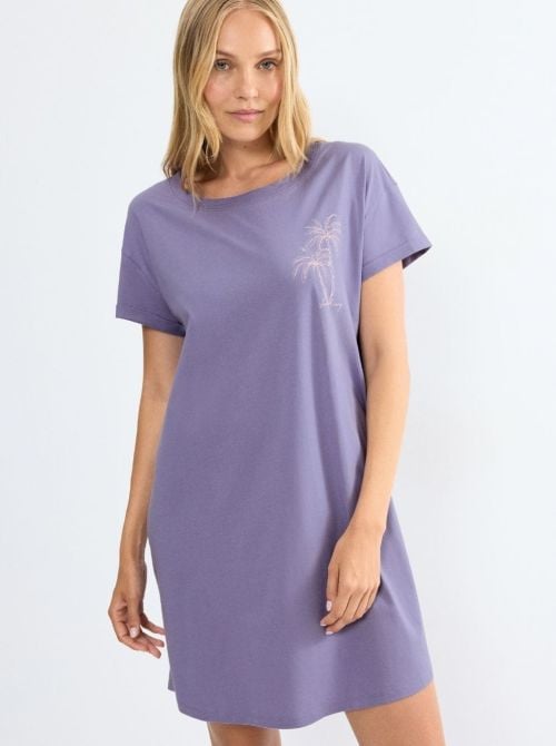 Camicia da notte in cotone, lilla