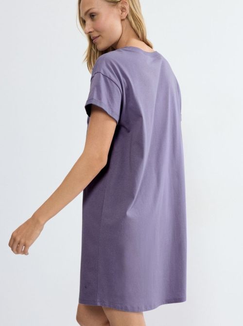 Camicia da notte in cotone, lilla