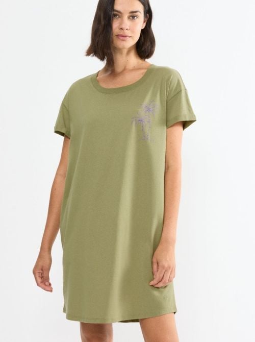 Camicia da notte in cotone, olive gold