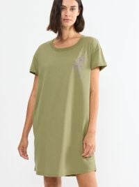 Camicia da notte in cotone, olive gold