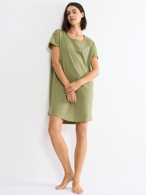 Camicia da notte in cotone, olive gold