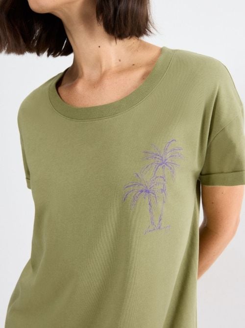 Camicia da notte in cotone, olive gold