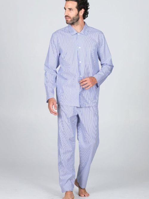 Men's Open Pyjama in Cotton Poplin