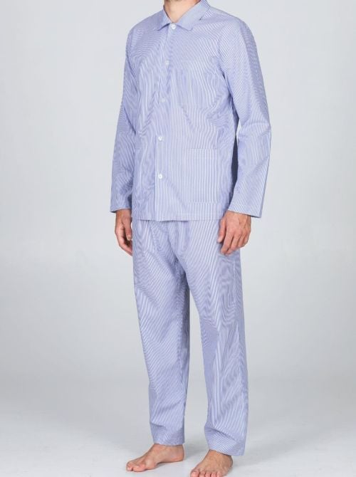 Men's Open Pyjama in Cotton Poplin