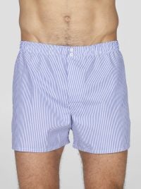 Boxer uomo in popeline di puro cotone, riga blu