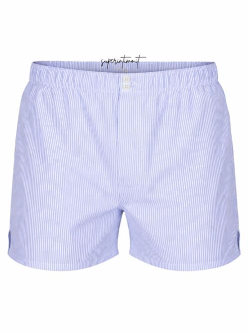 Boxer uomo in popeline di puro cotone, riga blu