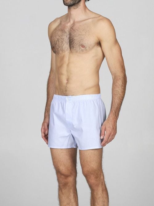 Boxer uomo in popeline di puro cotone, celeste