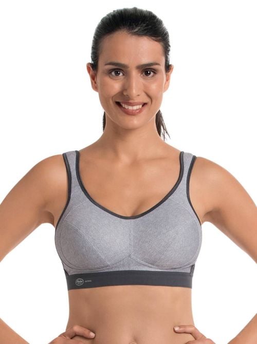 5527 reggiseno sportivo senza ferretto, heather grey