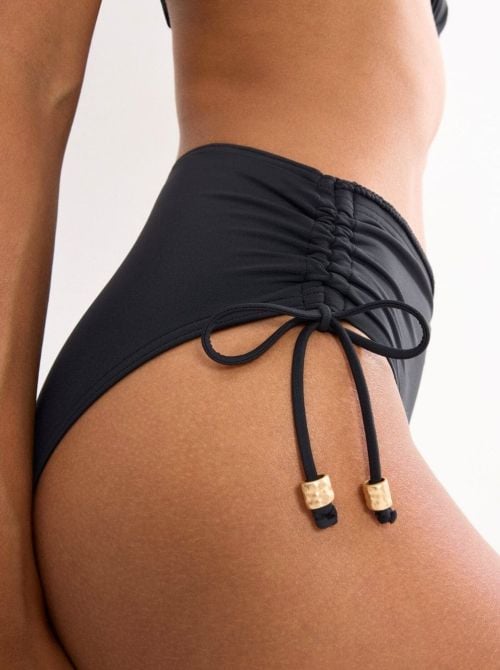 Summer Twist Midi Brief for bikini, black