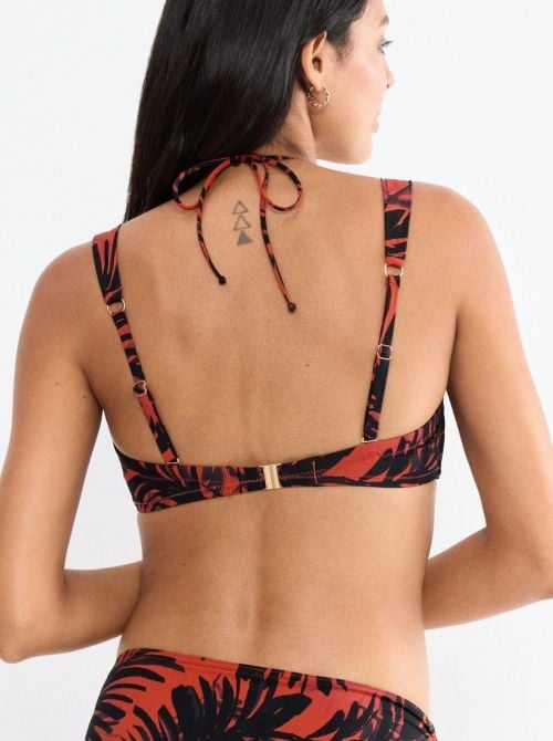 Summer Palm Fascia imbottita per bikini,  Brown Dark Comb