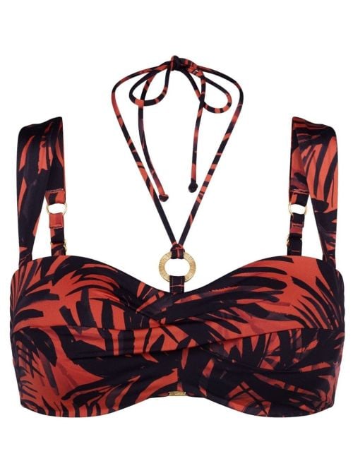 Summer Palm Fascia imbottita per bikini,  Brown Dark Comb