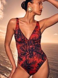 Summer Palm Costume intero, Brown Dark Comb