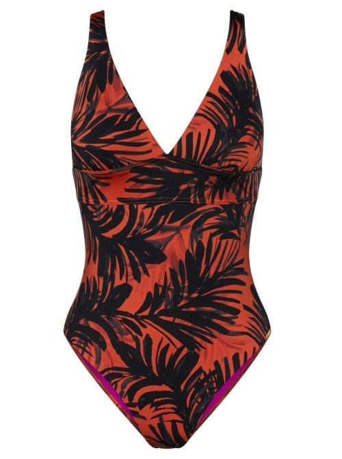 Summer Palm Costume intero, Brown Dark Comb