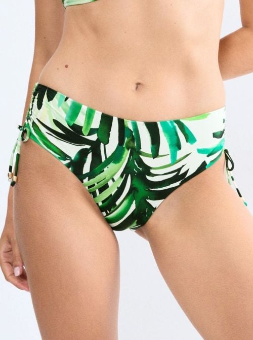 Summer Palm Slip Midi per bikini, Green comb