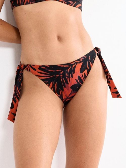 Summer Palm Slip per bikini, Brown Dark comb