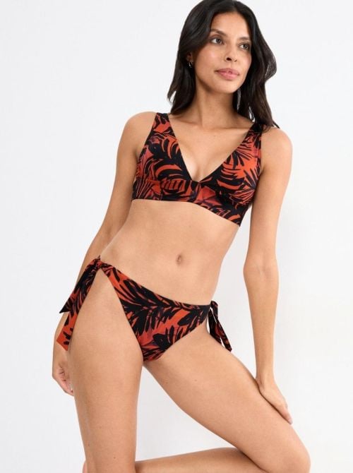 Summer Palm Slip per bikini, Brown Dark comb