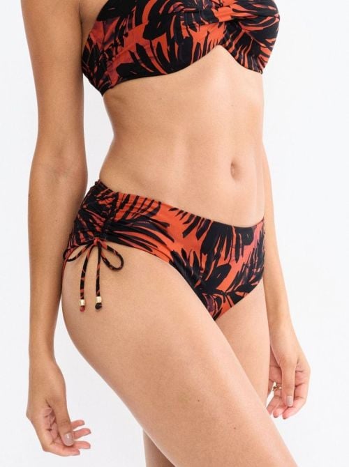 Summer Palm Slip Midi per bikini, Brown Dark Comb