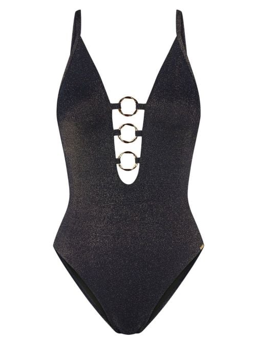 Summer Sunset Lurex Swimsuit, black