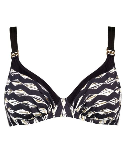 Bikini con ferretto, nero oro