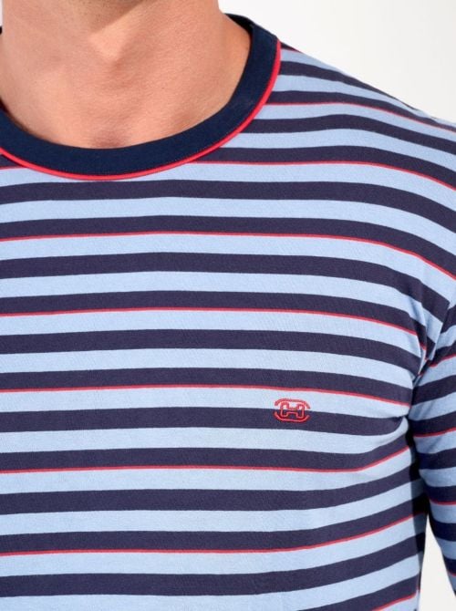 Atlantic Blue Stripes - Pigiama lungo uomo in cotone HOM