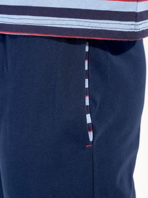 Atlantic Blue Stripes - Pigiama lungo uomo in cotone