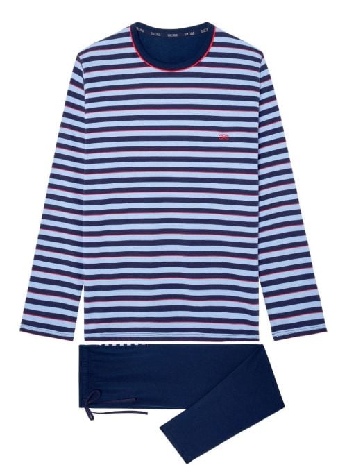 Atlantic Blue Stripes - Pigiama lungo uomo in cotone