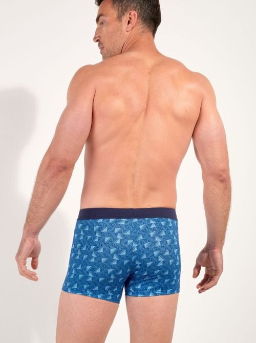 HO1 Blue Print - Men's comfort boxer briefs in cotton and modal