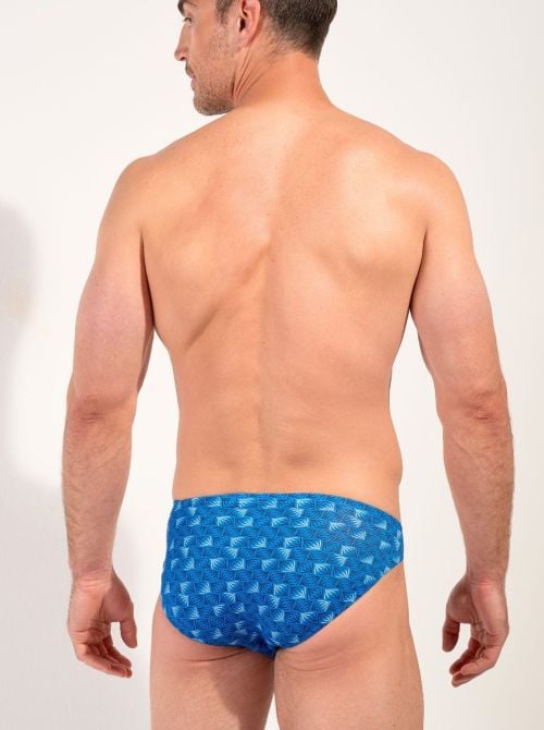 Beachcomber Blue Print - Men's Micro Brief in Cotton and Modal