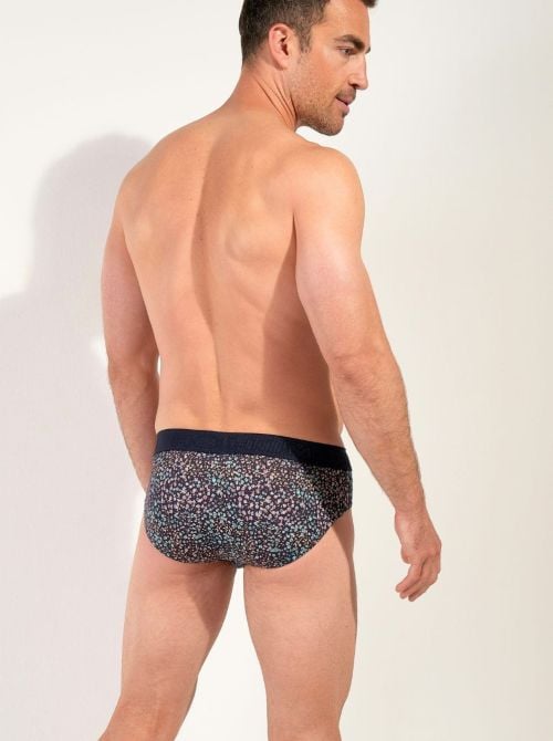 Vineyard Navy Print - Slip uomo in cotone e modal