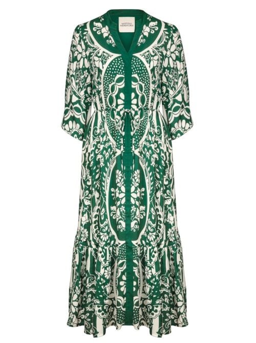 Halcyon beach dress, cream teal