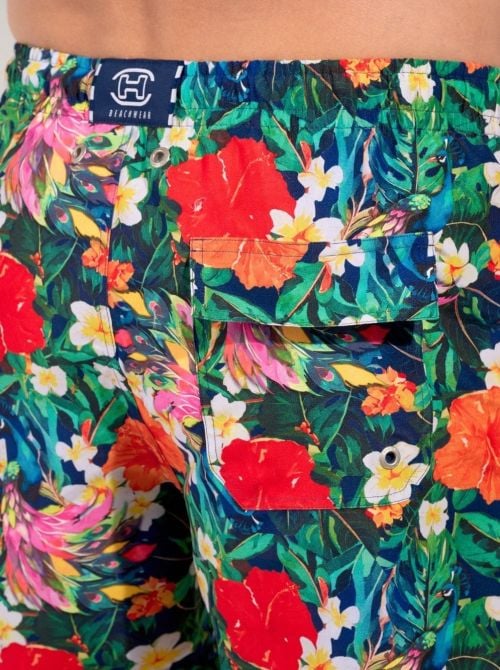 Peacock men's tropical print beach shorts