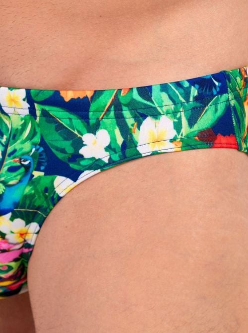 Peacock Micro slip aderente con stampa tropicale HOM