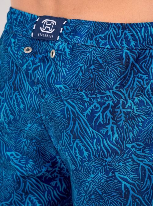 Panarea Short mare blu con stampa grafica