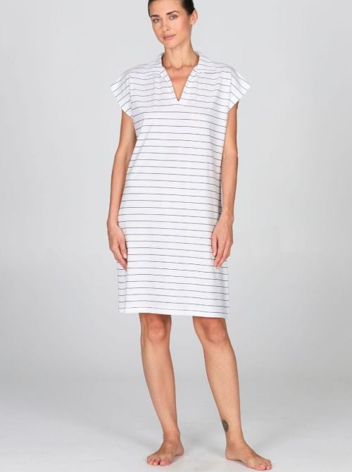 Penny camicia da notte in cotone, righe blu