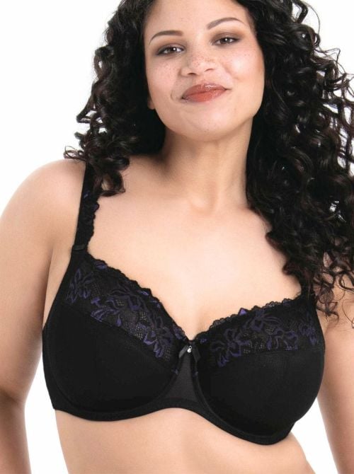 Suzette reggiseno con ferretto coppe grandi, nero