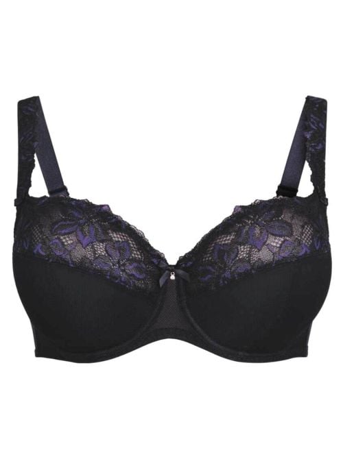 Suzette reggiseno con ferretto coppe grandi, nero