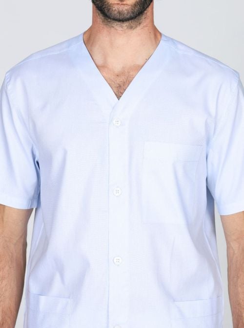 Pigiama Uomo Cardigan Corto in Popeline di Cotone