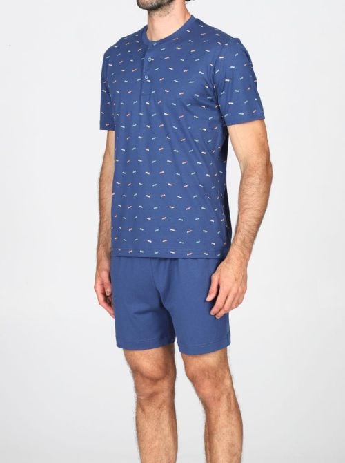 Pigiama Uomo Corto in Jersey di Puro Cotone, Disegno Espadrillas