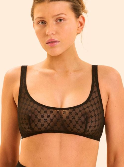 Plume reggiseno senza ferretto, nero