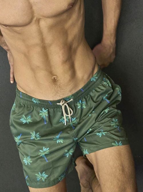 Boxer mare uomo fantasia palme in microfibra leggera