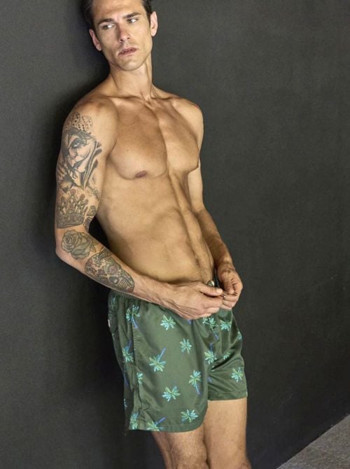 Boxer mare uomo fantasia palme in microfibra leggera