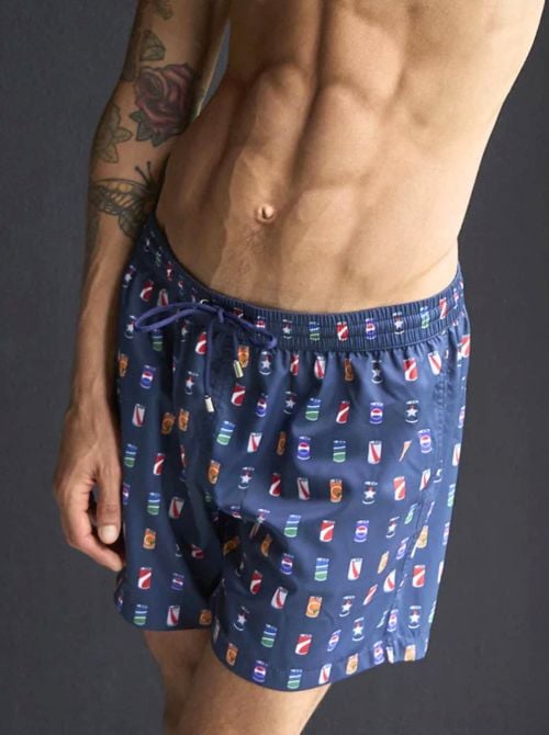 Boxer mare uomo fantasia lattine in microfibra leggera