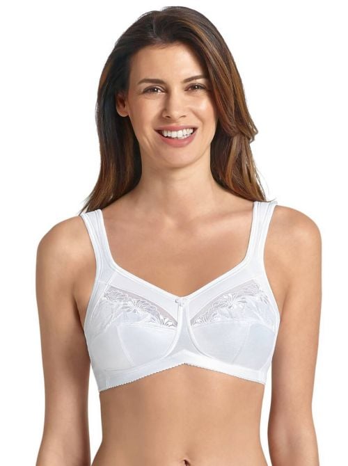 5349X Safina Embroidered Wire-free Mastectomy Bra, white