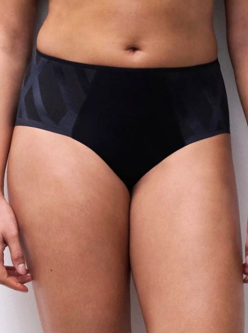Glaze coulotte vita alta, nero