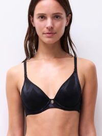 Glaze reggiseno con ferretto scollatura profonda, nero