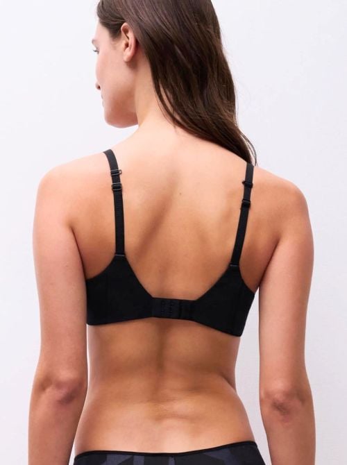Glaze reggiseno con ferretto scollatura profonda, nero