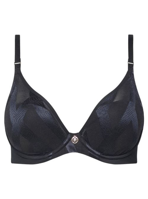 Glaze reggiseno con ferretto scollatura profonda, nero