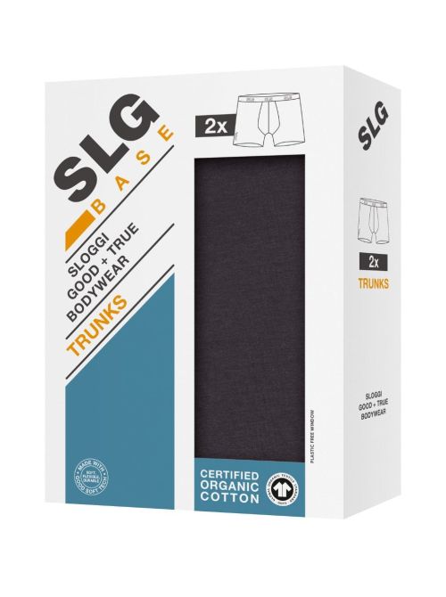 SLG Base Trunks 2 Boxer Uomo in Cotone Bio, nero