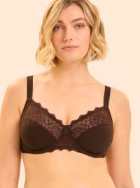 Caresse minimizer underwired bra, cocoa