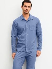 Pigiama Uomo con Bottoni Relax Choice in Swiss+Cotton Interlock, coastal fjord